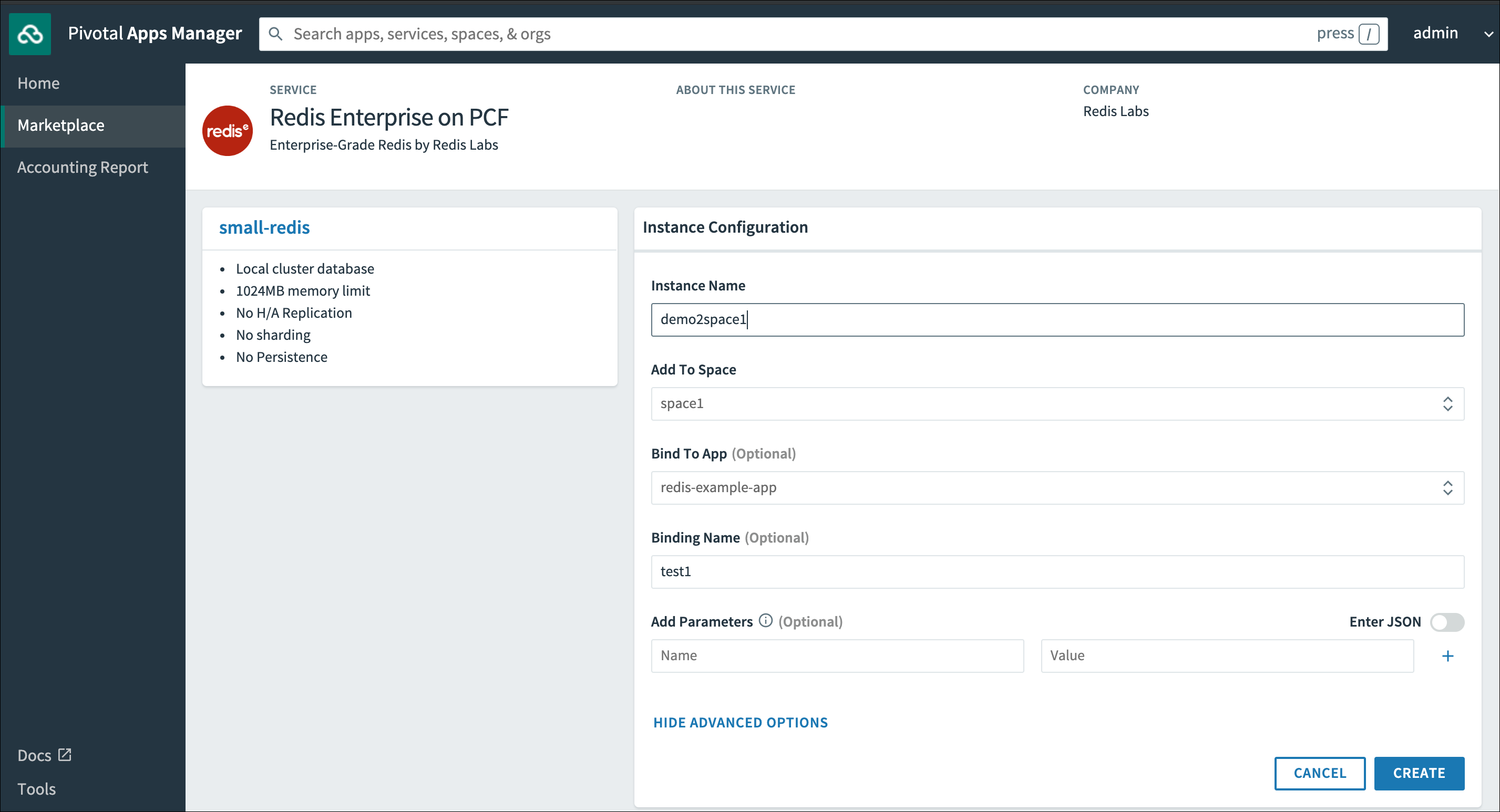Creating a new instance