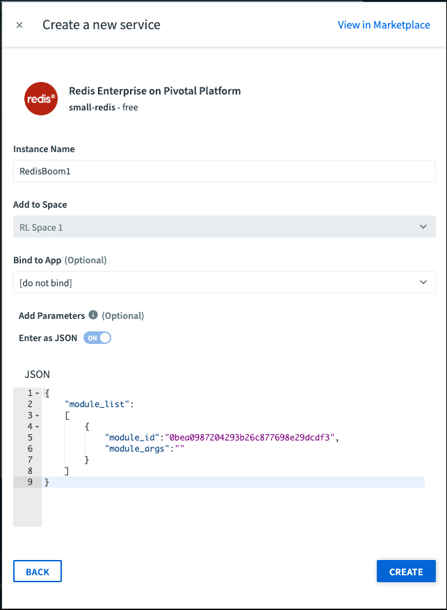 Creating an instance