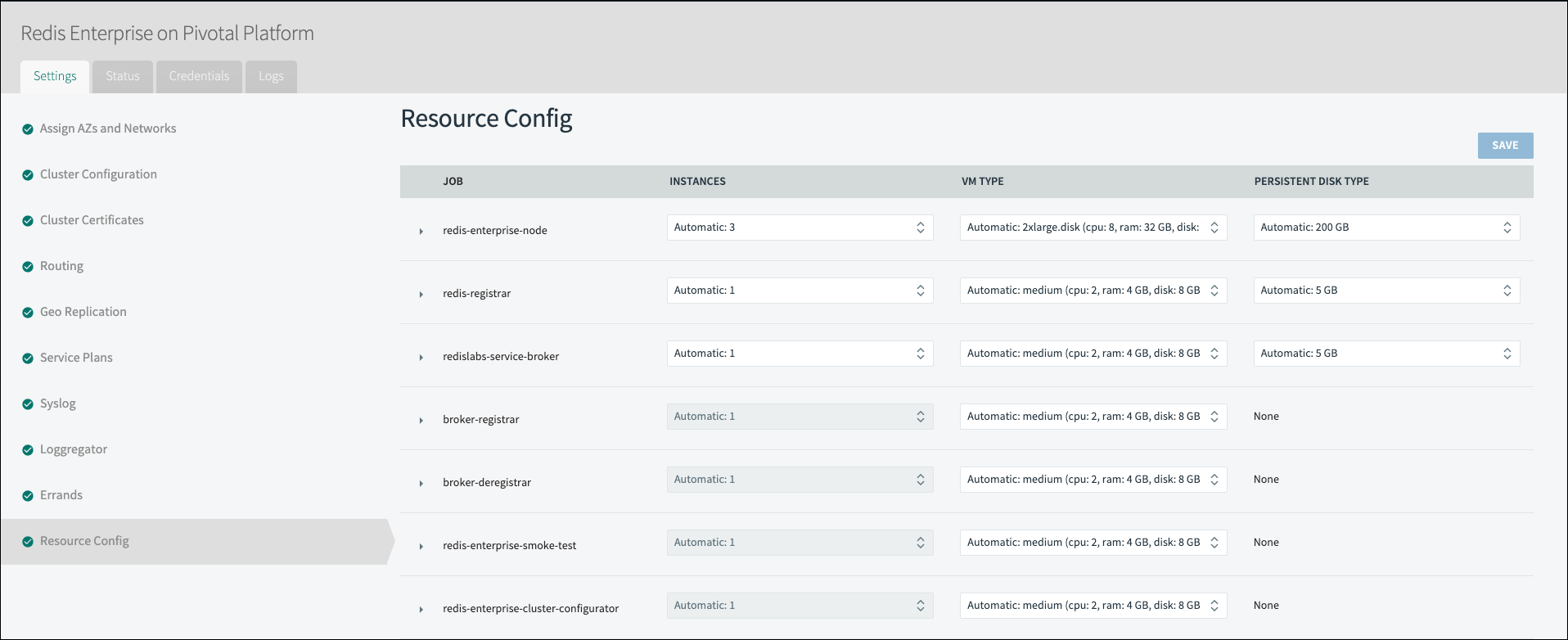 resource config