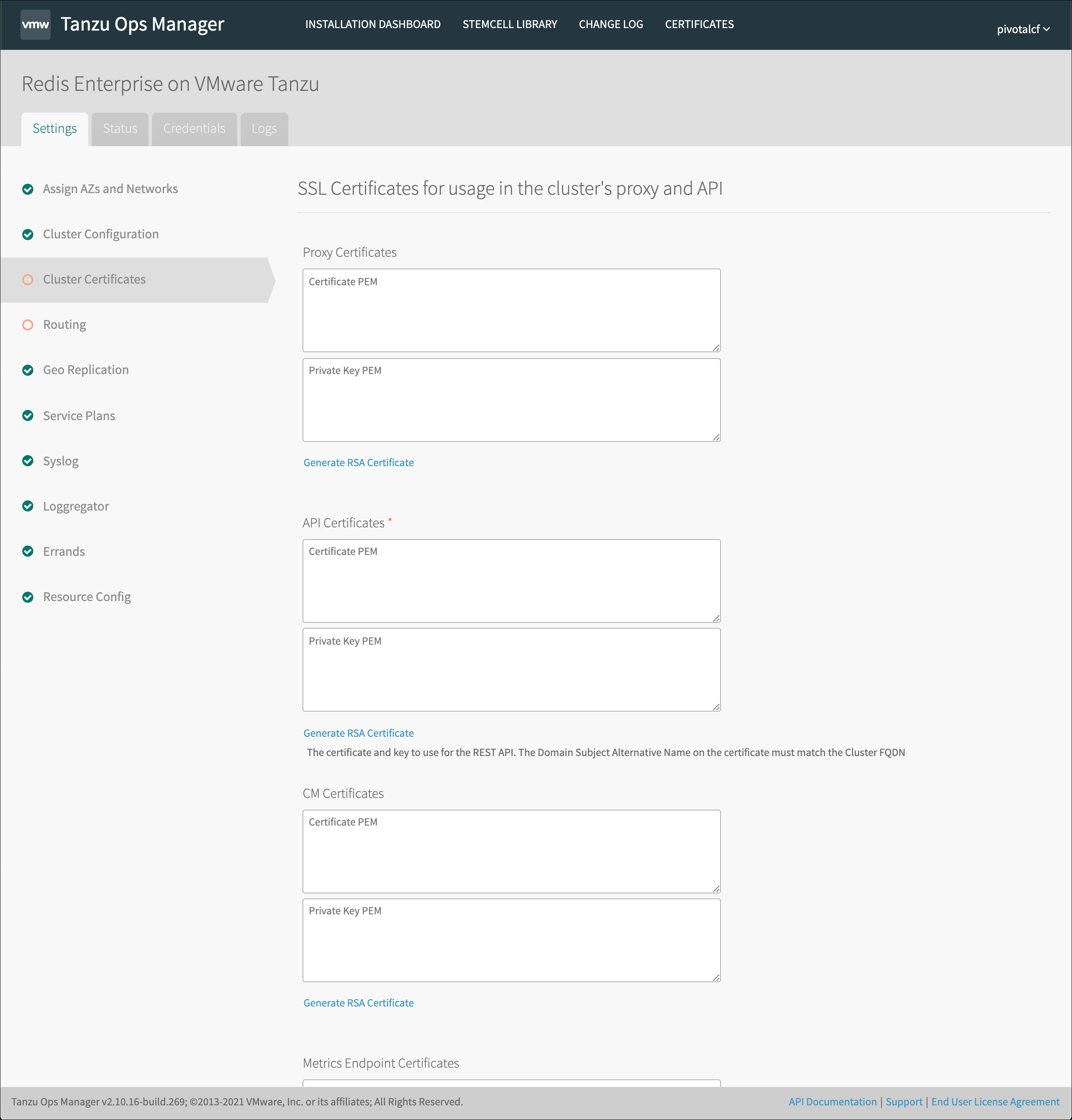 API cert