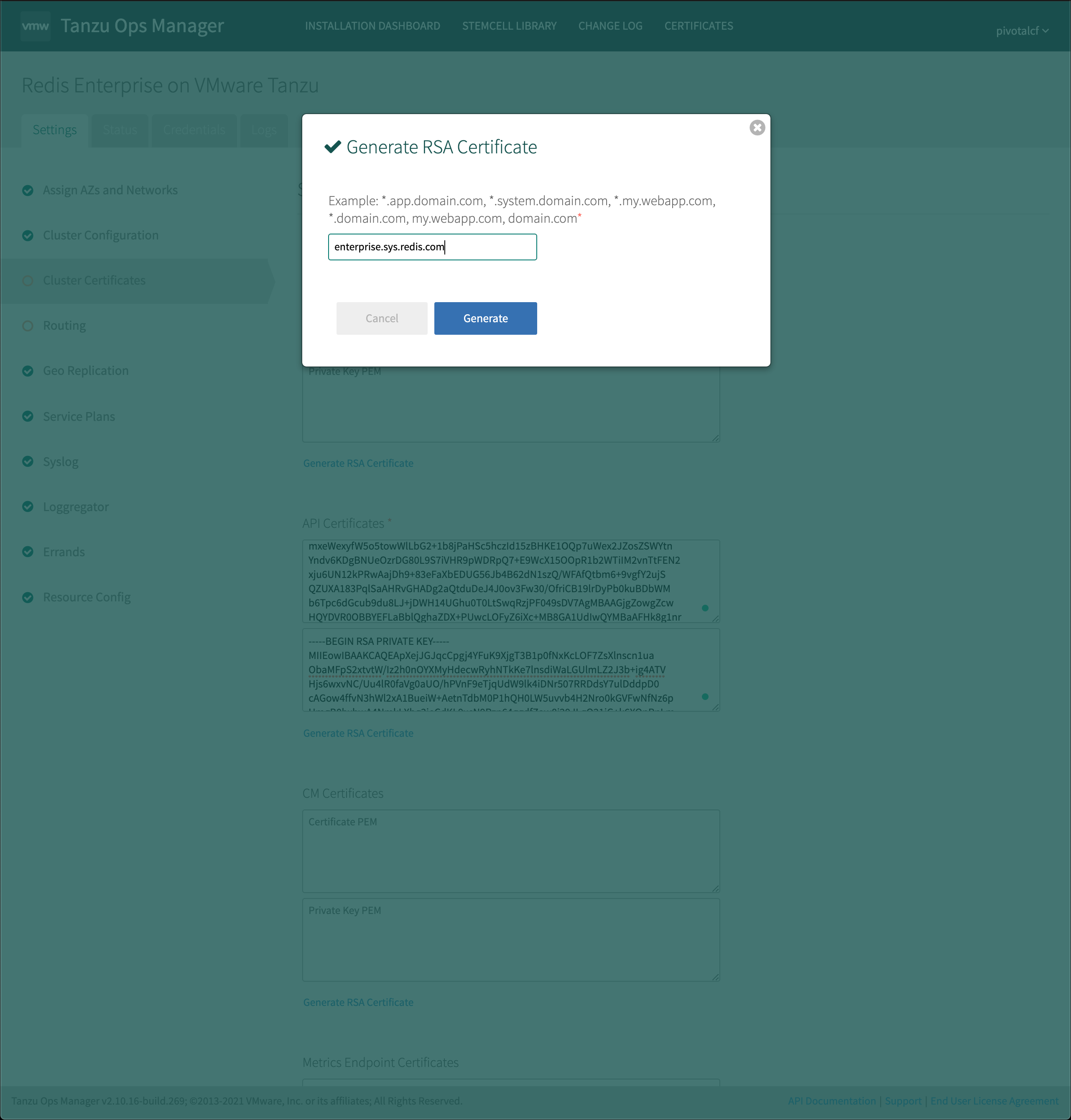 RSA cert