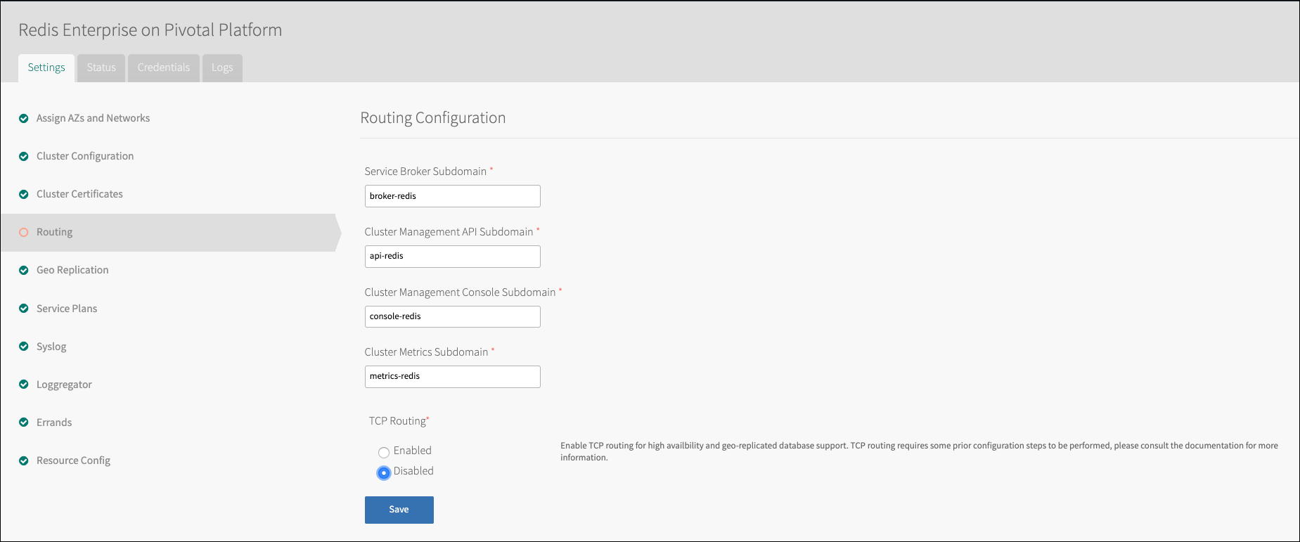 routing config